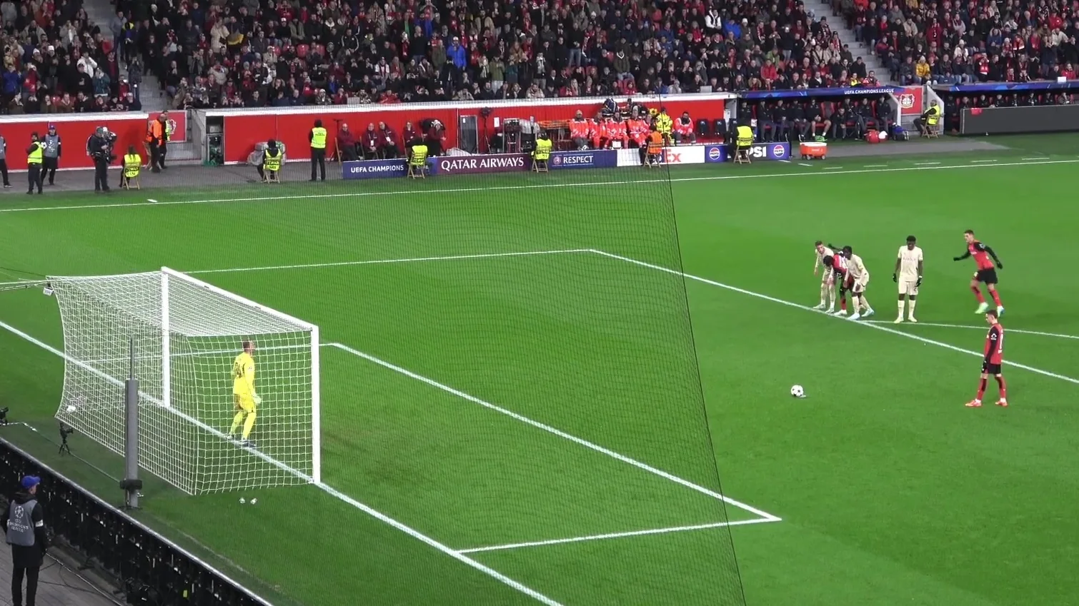 Florian Wirtz taking a penalty during a Champions League league-phase match