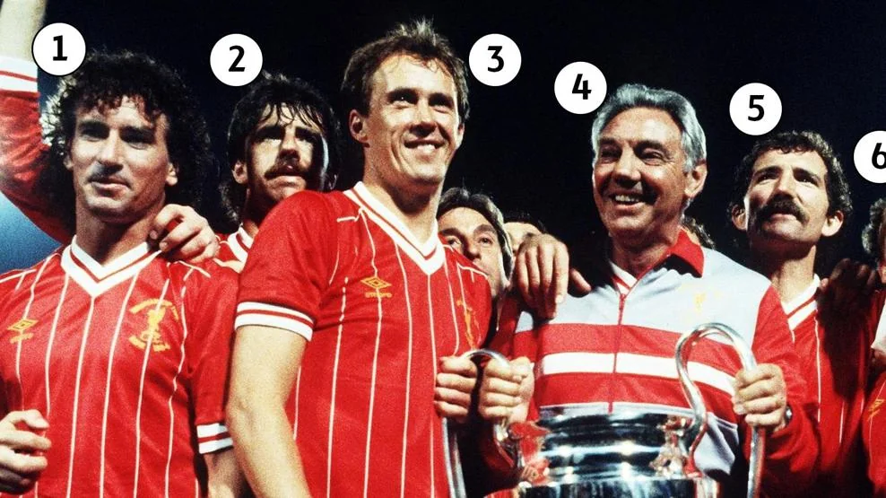 Liverpool players celebrating a European Cup triumph during the club's early continental dynasty